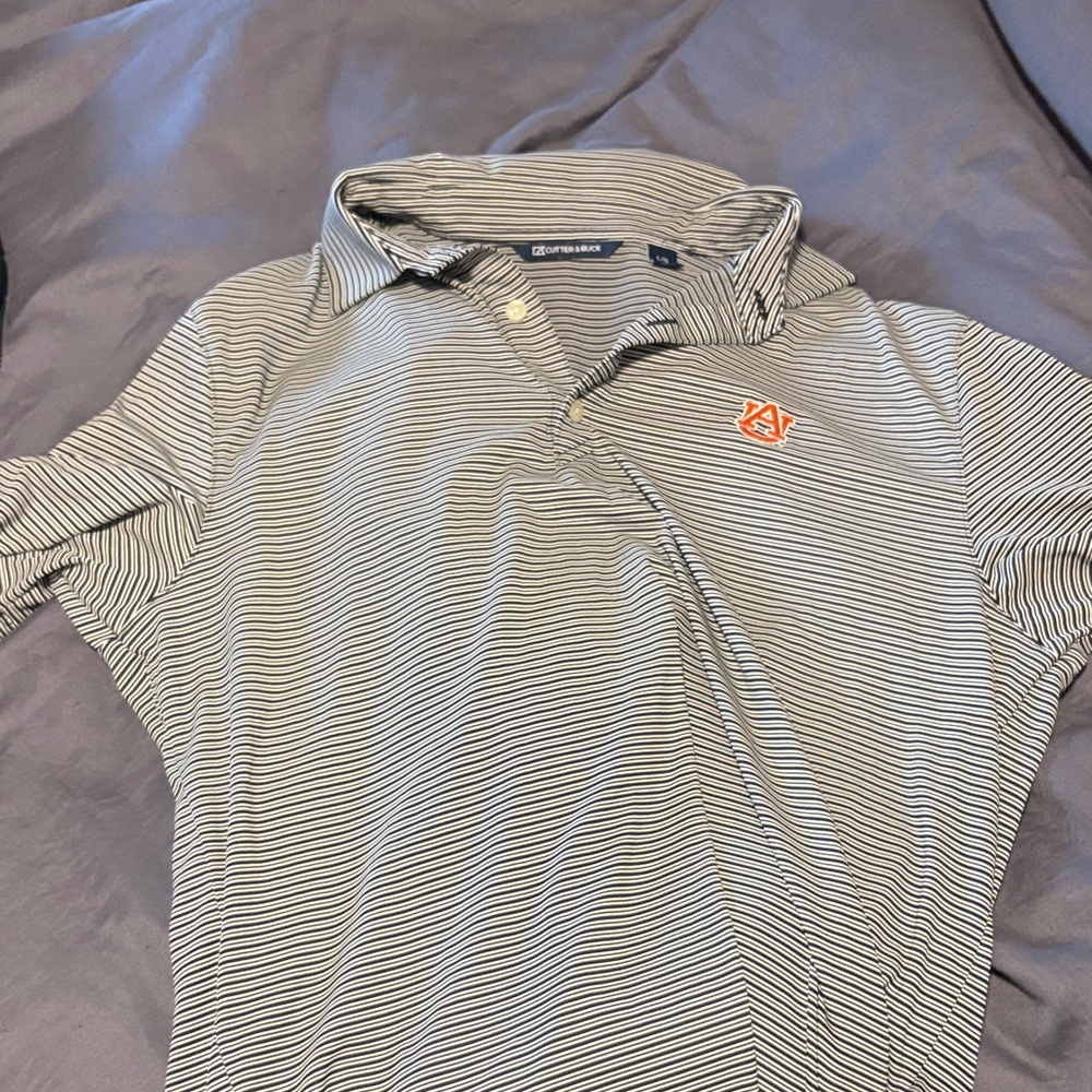 Auburn Men's Striped Polo Shirt - Cutter& Buck